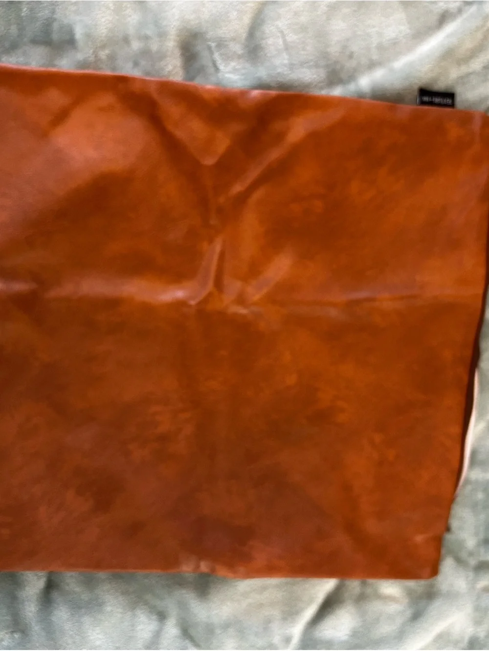 Rust Brown Faux Leather Pillow Case